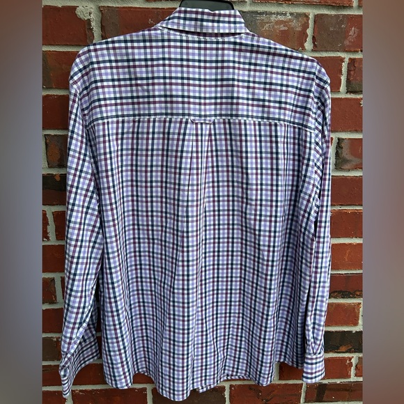 Chaps Easy Care Men’s Long Sleeve Button Down Purple Plaid XXL Shirt B-4 - Picture 2 of 5